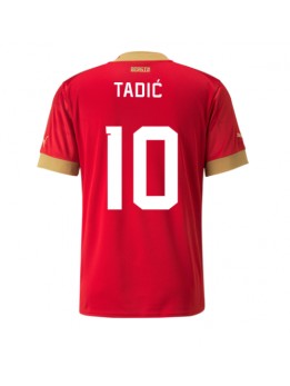 Serbien Dusan Tadic #10 Replika Hemmakläder VM 2022 Kortärmad